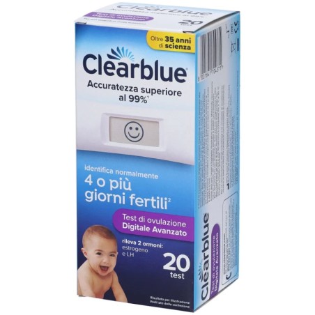 Confezione da 20 pezzi di Clearblue Test Di Ovulazione Digitale Avanzato.