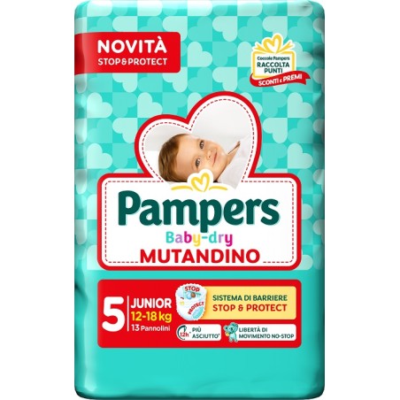 Pampers Baby Dry Pannolino Mutandina Junior Small Pack 13 Pezzi Pampers Baby Dry Pannolino Mutandina Junior Small Pack 13 Pezzi