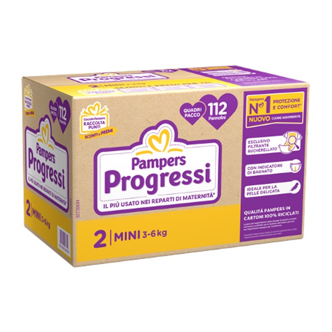 Pampers Quadri Progressi Mini 112 Pezzi Pampers Quadri Progressi Mini 112 Pezzi