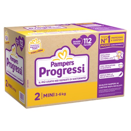 Pampers Quadri Progressi Mini 112 Pezzi Pampers Quadri Progressi Mini 112 Pezzi