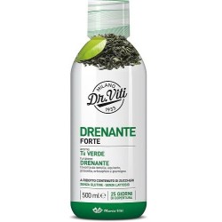 Flacone da 500 ml di Marco Viti Drenante Forte Gusto Tè Verde, integratore contro la ritenzione idrica.