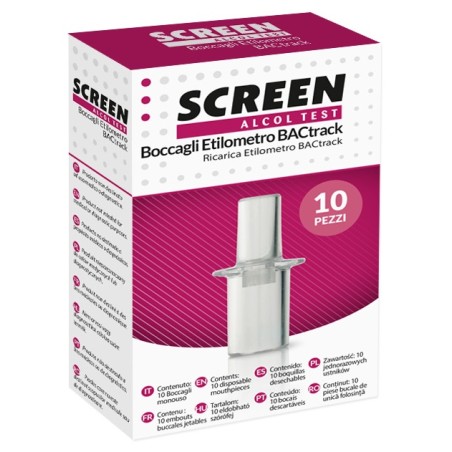 Screen Alcol Test Boccagli Etilometro Bactrack Ricarica 10 Pezzi Screen Alcol Test Boccagli Etilometro Bactrack Ricarica 10 Pezzi