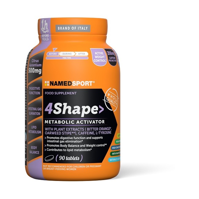 Confezione da 90 compresse di Named Sport 4Shape Integratore Per Aumentare Il Metabolismo. Confezione da 90 compresse di Named Sport 4Shape Integratore Per Aumentare Il Metabolismo.