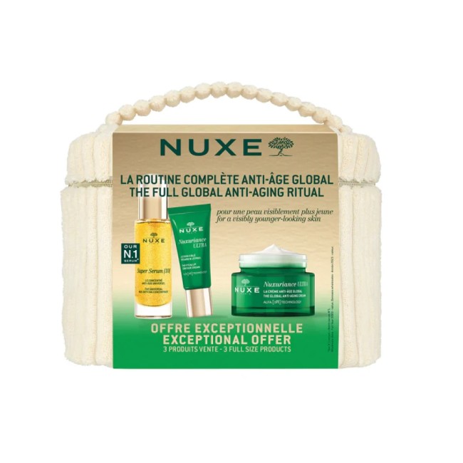 Kit con Vaso da 50 Ml+ Flacone da 30 Ml+ Tubo da 15 Ml di Nuxe Nuxuriance Ultra Kit con Vaso da 50 Ml+ Flacone da 30 Ml+ Tubo da 15 Ml di Nuxe Nuxuriance Ultra