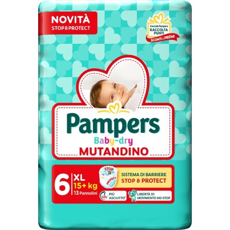 Pampers Baby Dry Pannolino Mutandina Extra Large Small Pack 13 Pezzi Pampers Baby Dry Pannolino Mutandina Extra Large Small Pack 13 Pezzi