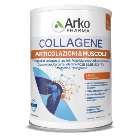 Barattolo da 260 gr di Arkopharma Collagene Articolazioni & Muscoli Integratore Per La Funzionalità Muscolare E Articolare.