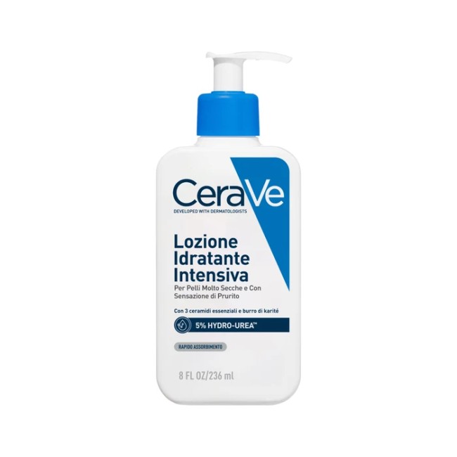 Flacone da 236 ml di Cerave Intensive Lozione Idratante Intensiva Corpo Per Pelle Molto Secca.