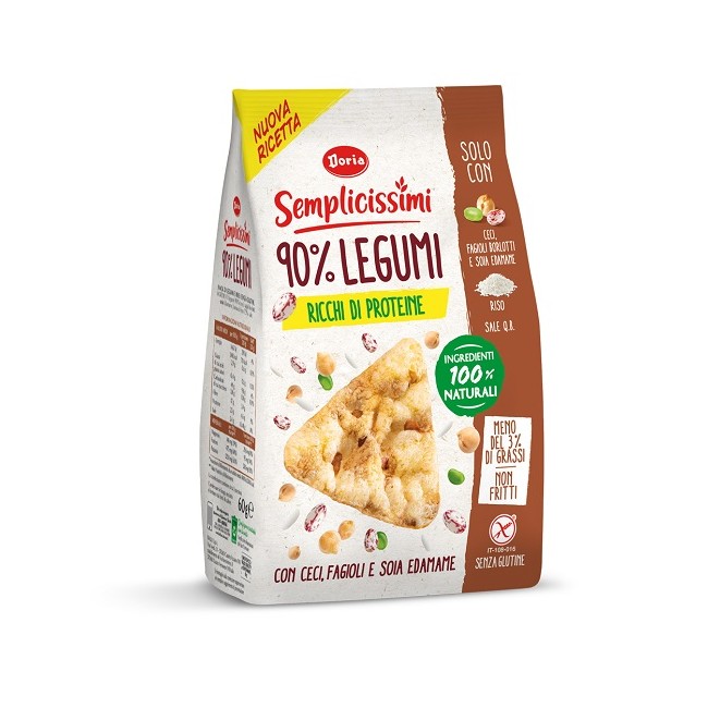 Doria Semplicissimi Snack 90% Legumi Ceci, Fagioli E Soia 60 G Doria Semplicissimi Snack 90% Legumi Ceci, Fagioli E Soia 60 G
