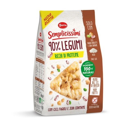 Doria Semplicissimi Snack 90% Legumi Ceci, Fagioli E Soia 60 G