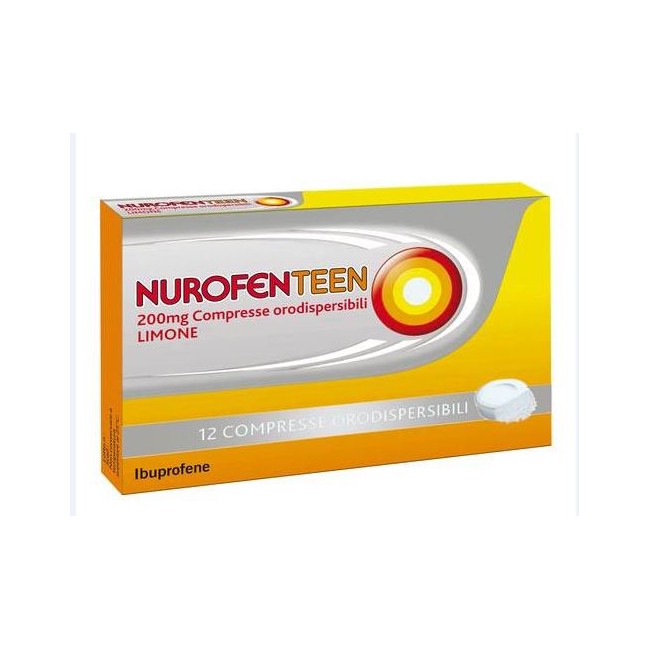 NurofenTEEN 200mg Ibuprofene Limone 12 Compresse Orodispersibili NurofenTEEN 200mg Ibuprofene Limone 12 Compresse Orodispersibili