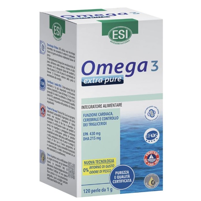 Confezione da 80 + 40 perle in omaggio di Esi Omega 3, integratore per la salute del sistema cardiocircolatorio. Confezione da 80 + 40 perle in omaggio di Esi Omega 3, integratore per la salute del sistema cardiocircolatorio.