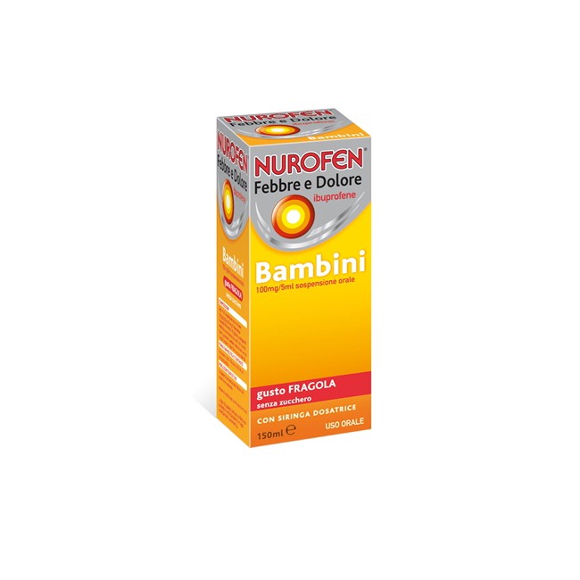 Nurofen Febbre e Dolore Bambini 100 mg/5ml gusto Fragola Nurofen Febbre e Dolore Bambini 100 mg/5ml gusto Fragola
