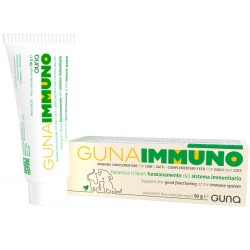 Confezione da 50 grammi di Guna Gunaimmuno Integratore Veterinario Per Supportare Il Sistema Immunitario Di Cani E Gatti.