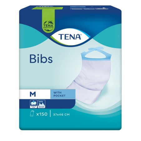 BAVAGLI MONOUSO TENA BIB MISURA SMALL/MEDIA 150 PEZZI BAVAGLI MONOUSO TENA BIB MISURA SMALL/MEDIA 150 PEZZI