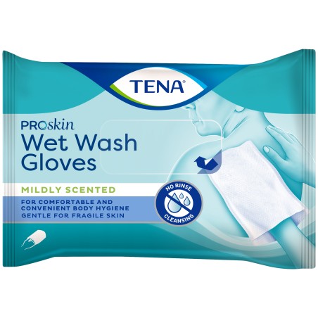Tena Wet Wash Glove Guanti Per La Pulizia Quotidiana Del Corpo 8 Pezzi