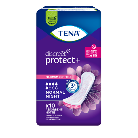 ASSORBENTE TENA DISCREET NORMAL NIGHT 10 PEZZI ASSORBENTE TENA DISCREET NORMAL NIGHT 10 PEZZI
