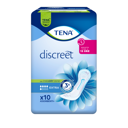 ASSORBENTE INCONTINENZA LEGGERA TENA DISCREET EXTRA 10 PEZZI ASSORBENTE INCONTINENZA LEGGERA TENA DISCREET EXTRA 10 PEZZI