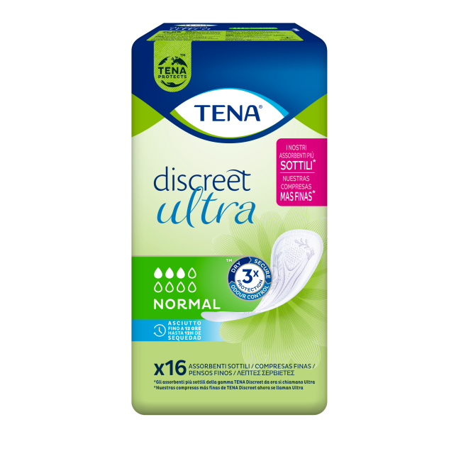 Pannolone Sagomato Tena Discreet Ultra Normal 16 Pezzi Pannolone Sagomato Tena Discreet Ultra Normal 16 Pezzi