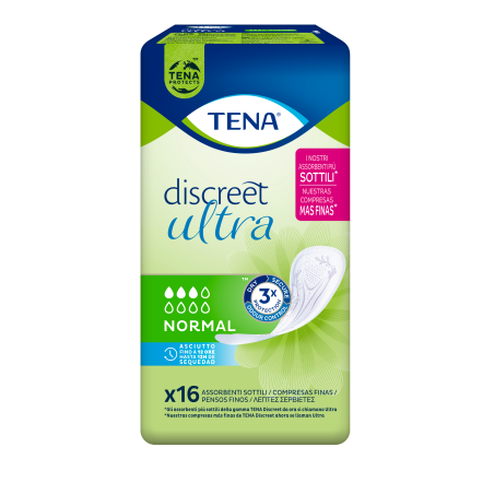 Pannolone Sagomato Tena Discreet Ultra Normal 16 Pezzi Pannolone Sagomato Tena Discreet Ultra Normal 16 Pezzi