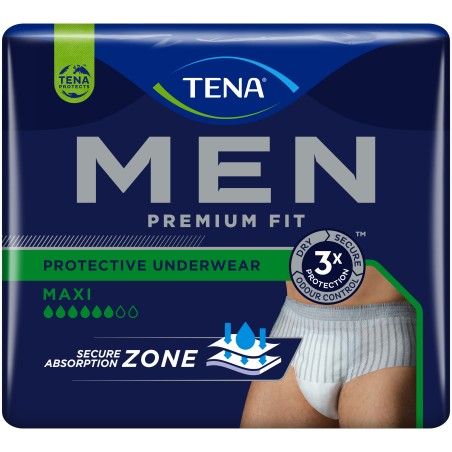 MUTANDINA ASSORBENTE MASCHILE TENA MEN PREMIUM FIT LIVELLO 4 S/M 10 PEZZI