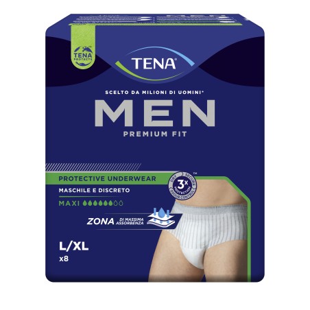 MUTANDINA ASSORBENTE MASCHILE TENA MEN PREMIUM FIT LIVELLO 4 L/XL 8 PEZZI MUTANDINA ASSORBENTE MASCHILE TENA MEN PREMIUM FIT LIVELLO 4 L/XL 8 PEZZI