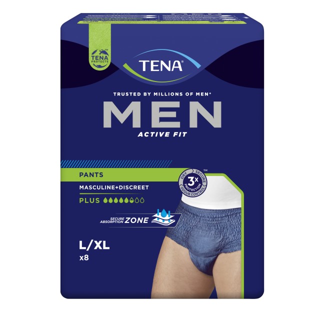 PULL UP UOMO TENA MEN PANTS ACTIVE FIT L 8 PEZZI PULL UP UOMO TENA MEN PANTS ACTIVE FIT L 8 PEZZI