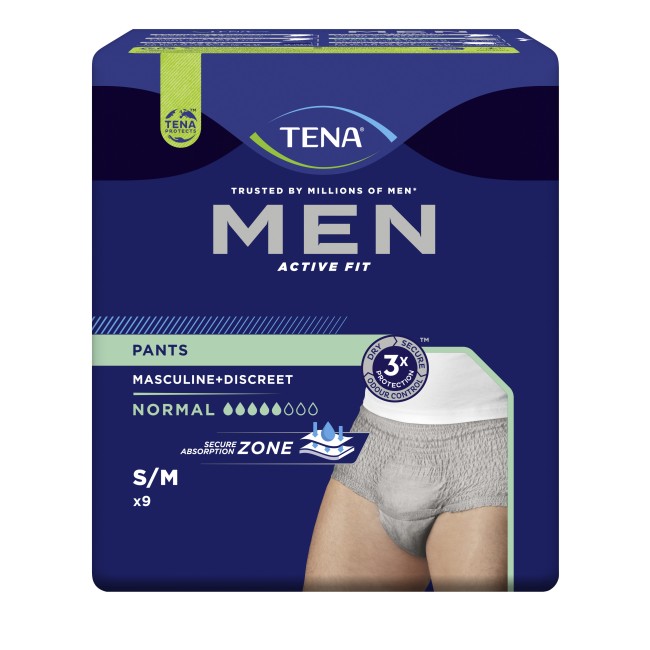 Tena Men Pants Active Fit Grev S-m Tena Men Pants Active Fit Grev S-m