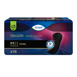 Assorbente Nero Incontinenza Leggera Tena Silhouette Noir Mini 18 Pezzi