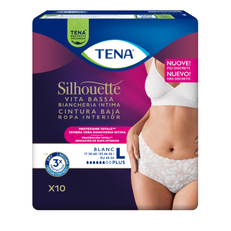 Pannolone A Mutandina Assorbente Tena Silhouette Plus White Large 10 Pezzi Pannolone A Mutandina Assorbente Tena Silhouette Plus White Large 10 Pezzi