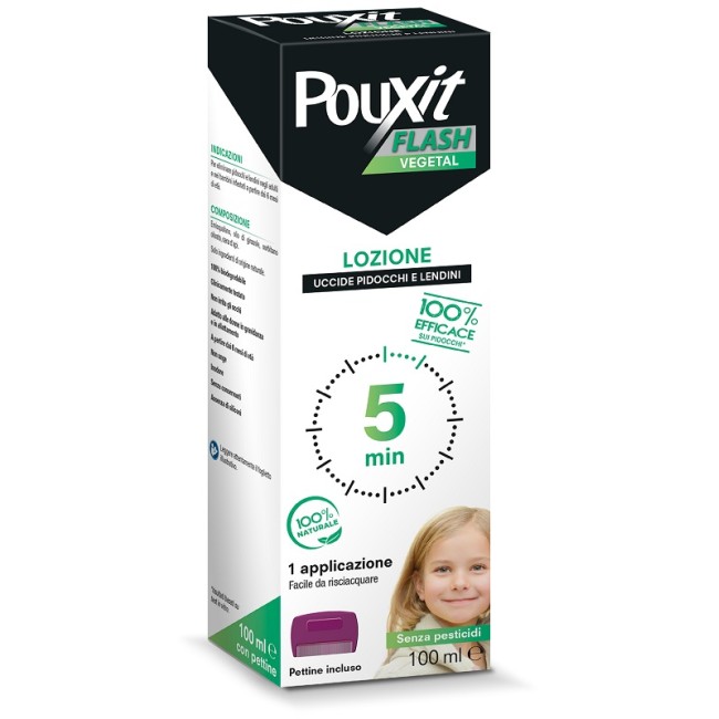 Pouxit Flash Vegetal Lozione Pidocchi E Lendini 100 Ml Con Pettine Pouxit Flash Vegetal Lozione Pidocchi E Lendini 100 Ml Con Pettine