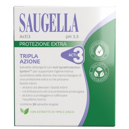 Saugella Acti3 Salviettine 10 Pezzi Saugella Acti3 Salviettine 10 Pezzi