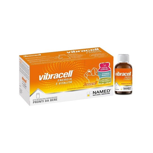 Confezione da 8 flaconcini di Named Vibracell Integratore Ricostituente Energizzante. Confezione da 8 flaconcini di Named Vibracell Integratore Ricostituente Energizzante.
