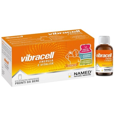 Confezione da 8 flaconcini di Named Vibracell Integratore Ricostituente Energizzante.