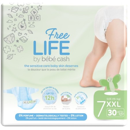 Freelife By Bebecash Xxl Taglia 7 15 Kg+ 30 Pezzi Freelife By Bebecash Xxl Taglia 7 15 Kg+ 30 Pezzi