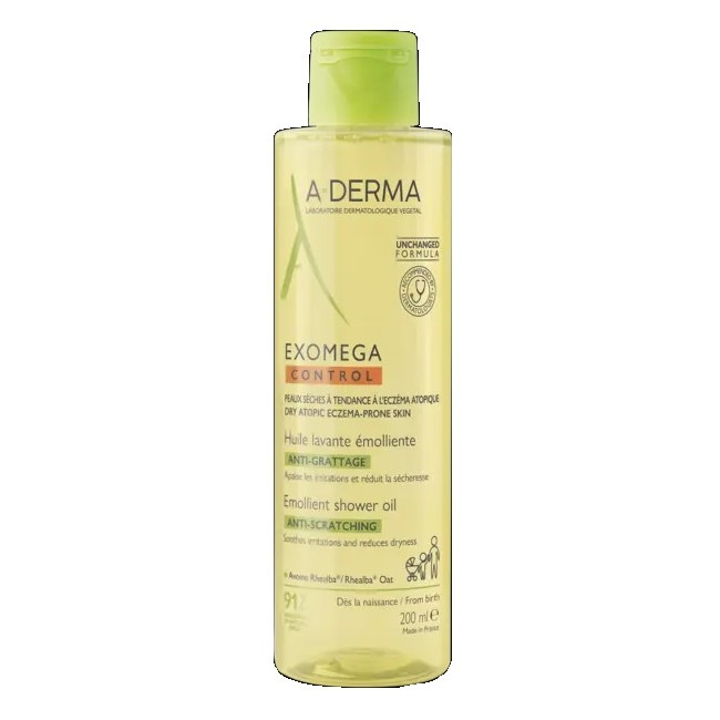 Flacone da 200 ml di Ducray Exomega Control Bagno Lenitivo Detergente Per Pelle Secca E Sensibile. Flacone da 200 ml di Ducray Exomega Control Bagno Lenitivo Detergente Per Pelle Secca E Sensibile.
