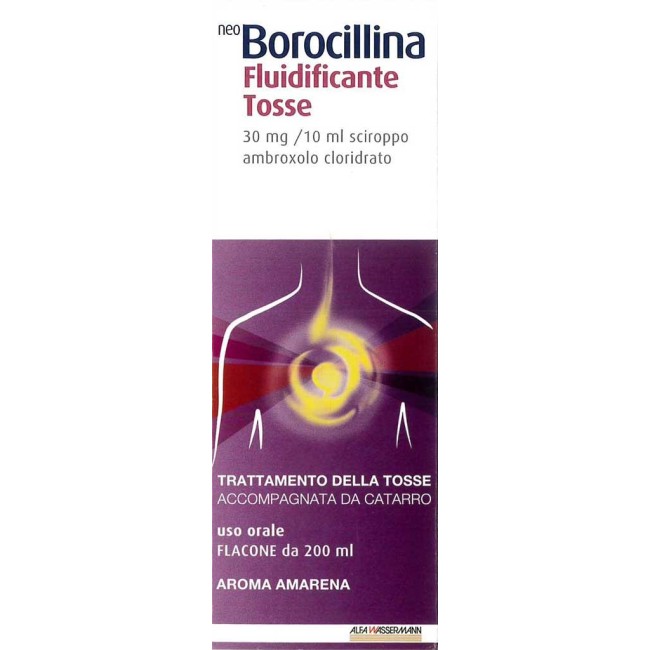 Neo Borocillina Sciroppo Fluidificante Per Tosse Grassa 200ml 30mg/10ml Neo Borocillina Sciroppo Fluidificante Per Tosse Grassa 200ml 30mg/10ml