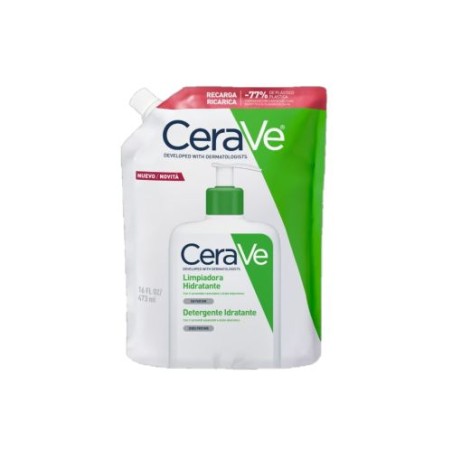 Ricarica da 473 ml di Cerave Detergente Idratante Per Pelle Normale E Secca.