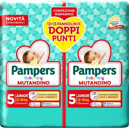 Pampers Baby Dry Pannolino Mutandina Junior Duo 26 Pezzi Pampers Baby Dry Pannolino Mutandina Junior Duo 26 Pezzi