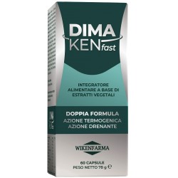 Confezione da 60 capsule di Dima Ken Fast, integratore per ridurre il peso e contrastare la ritenzione idrica.