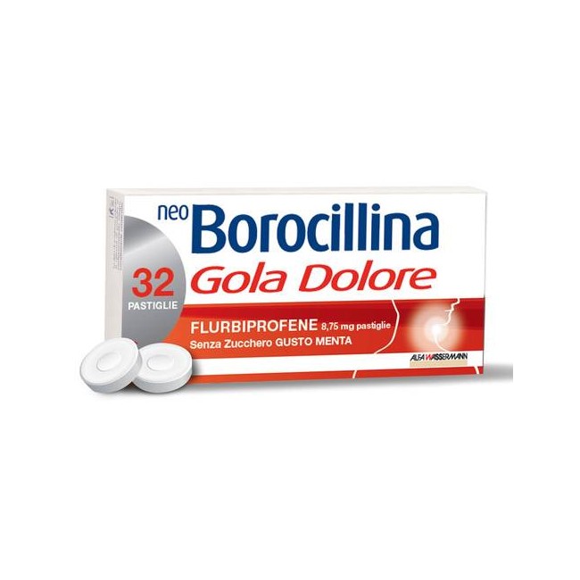 Neoborocillina Gola Dolore Menta Senza Zucchero 32 Pastiglie