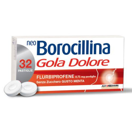 Neoborocillina Gola Dolore Menta Senza Zucchero 32 Pastiglie