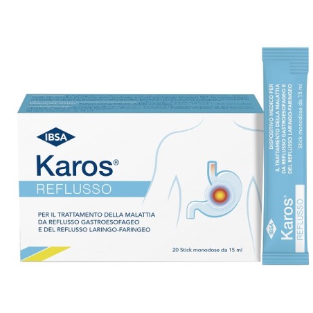 Confezione da 20 stick di Karos Reflusso Rimedio Per Acidità E Reflusso Gastroesofageo.