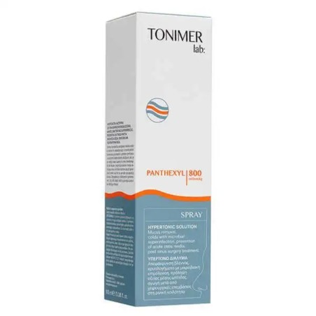Flacone da 100 ml di Tonimer Panthexyl 800 Spray, prodotto utile per liberare le vie respiratorie dal muco. Flacone da 100 ml di Tonimer Panthexyl 800 Spray, prodotto utile per liberare le vie respiratorie dal muco.