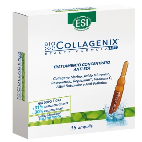 Confezione da 25 ampolle di Esi Biocollagenix, trattamento anti rughe per viso e collo.