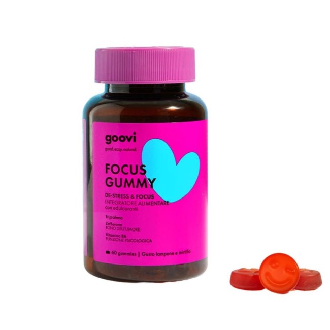 Goovi Focus Gummy Integratore in caramelle per concentrazione e stress 60 pezzi Goovi Focus Gummy Integratore in caramelle per concentrazione e stress 60 pezzi