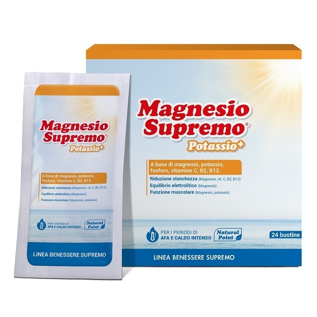 Confezione da 24 bustine di Magnesio Supremo Potassio+ Integratore Di Sali Minerali. Confezione da 24 bustine di Magnesio Supremo Potassio+ Integratore Di Sali Minerali.