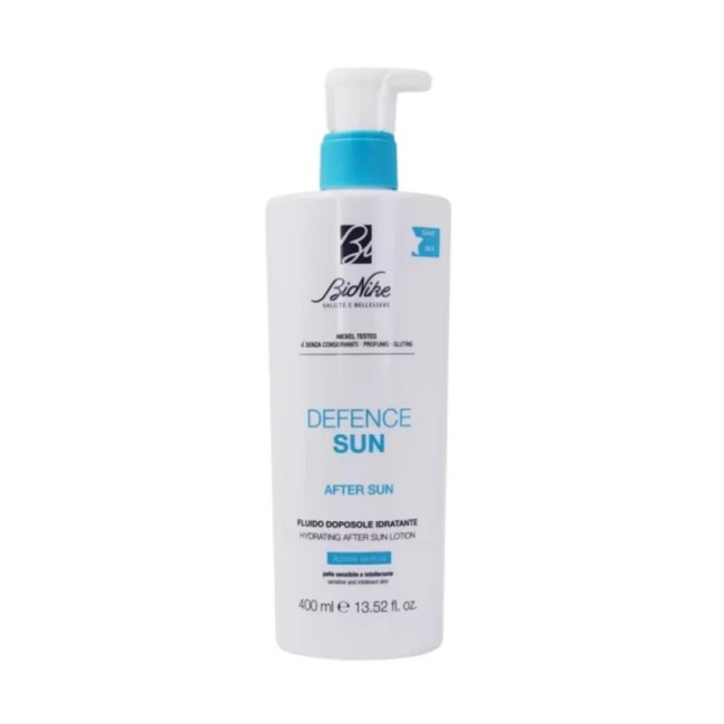 Flacone da 400 ml di Bionike Defence Sun Fluido Doposole Idratante Lenitivo