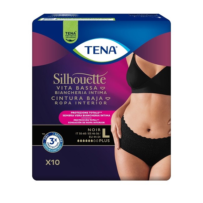 Pannolone A Mutandina Assorbente Tena Silhouette Noir L Vita Bassa 10 Pezzi