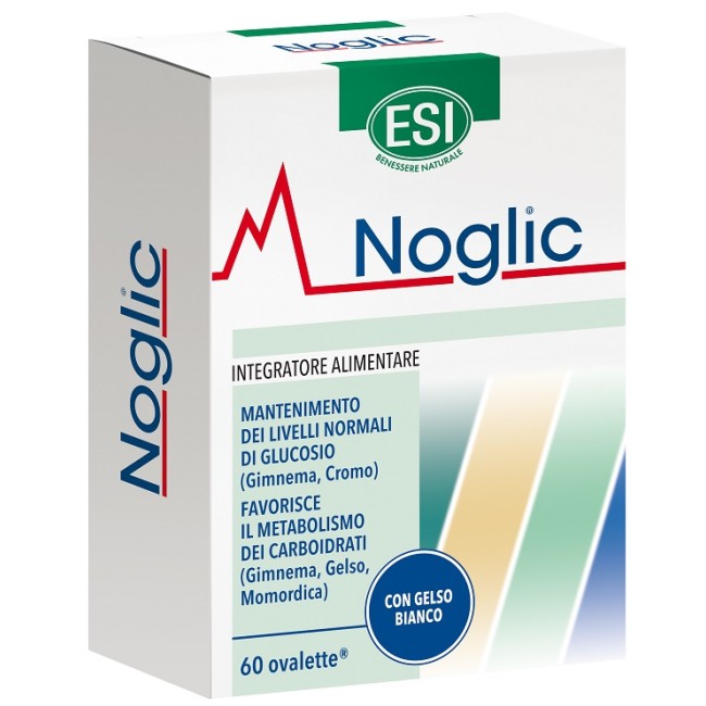 Confezione da 60 ovalette di ESI Noglic, integratore per controllare la glicemia. Confezione da 60 ovalette di ESI Noglic, integratore per controllare la glicemia.