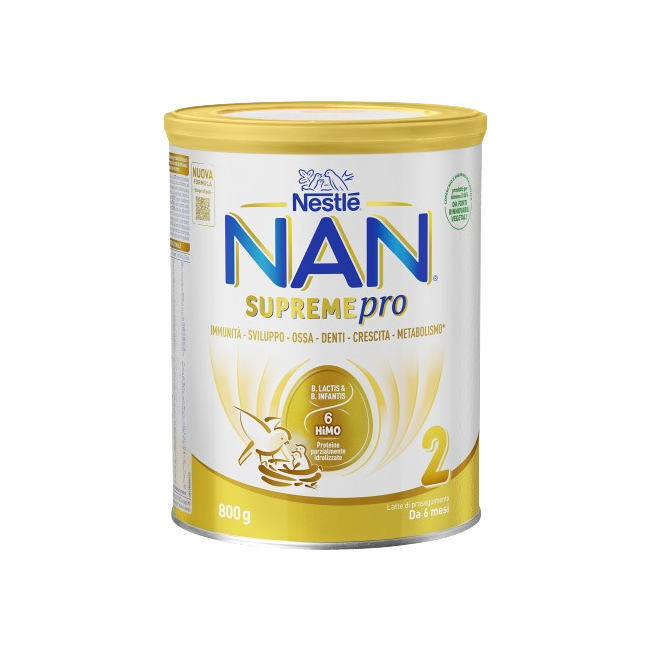 Barattolo da 800 grammi di Nestlè NAN Supreme Pro 2 Latte 2 Da 6 Mesi A 1 Anno. Barattolo da 800 grammi di Nestlè NAN Supreme Pro 2 Latte 2 Da 6 Mesi A 1 Anno.